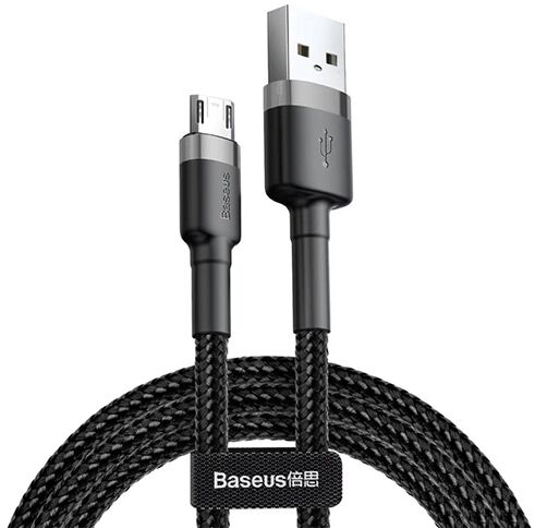 Кабель Baseus Cafule Cable USB For Micro 1.5A 2m CAMKLF-CG1 (Grey/Серый) 