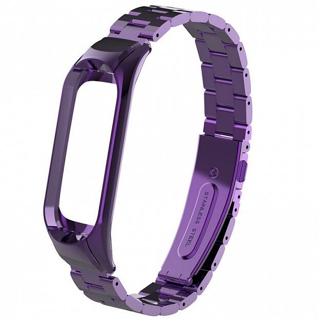 Ремешок металлический для Xiaomi Mi Band 4 Metal Strap (Purple/Фиолетовый) - 1