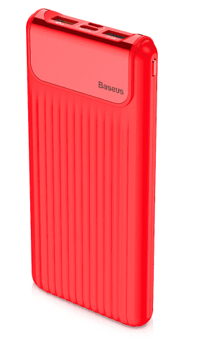 Внешний аккумулятор Baseus Thin QC3.0 Dual Input Digital Display Power Bank 10000mAh (Red/Красный) - 3